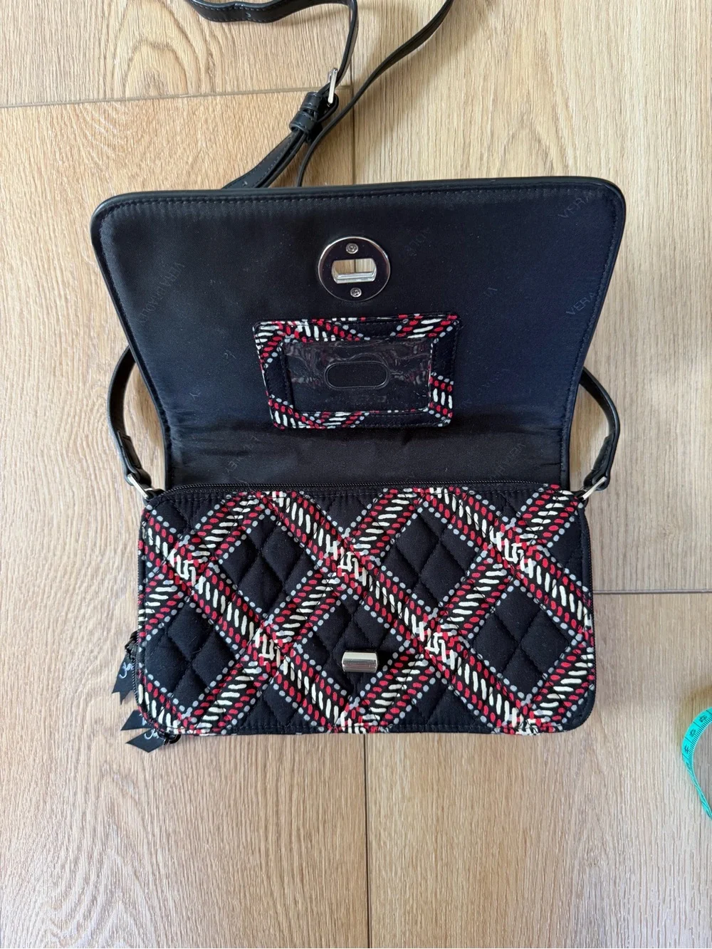 Vera Bradley Quilted Plaid Crossbody Purse Wallet